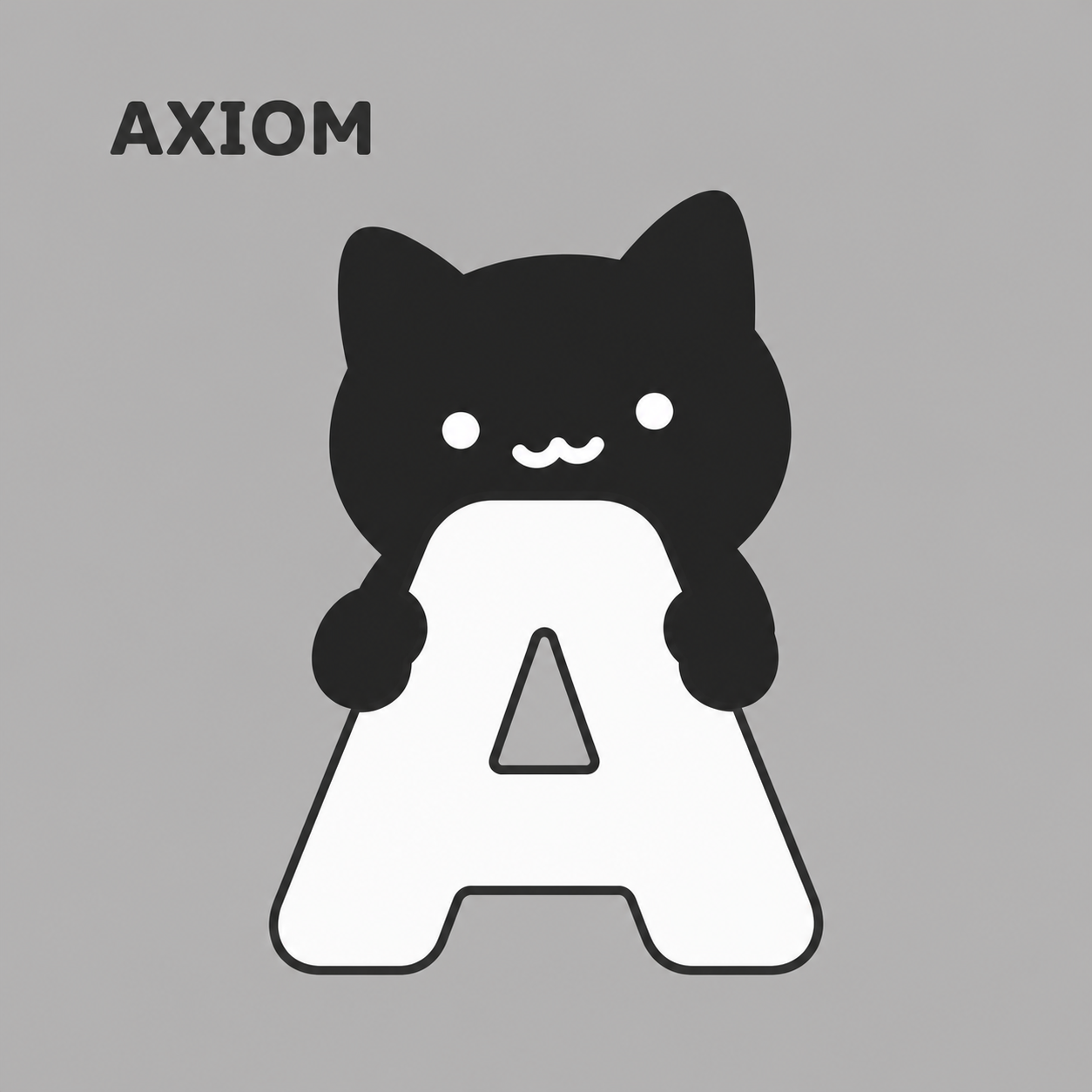 Axiom cat mascot holding the letter A